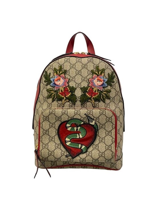 Gucci Backpack Courier Beige Red Multi Snake Heart Limited Edition Leather main image 13